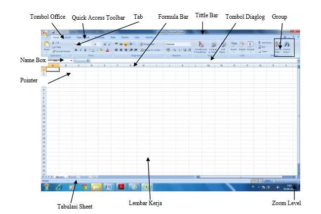 Pertemuan 12 Interface Microsoft Excel : Pengantar Pokok bahasan ini menjelaskan interface Microsoft Excel.