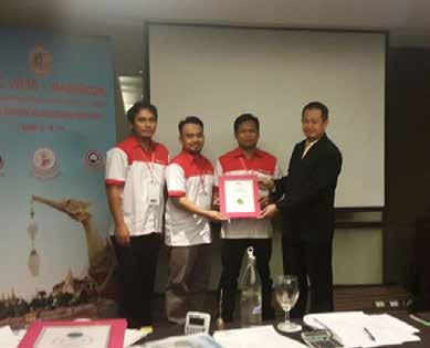 26 AGUSTUS 2016 Tim SS Dweko dari Kalimantan Area memenangkan Gold Awards di International Convention on Quality Control Circle di Thailand 39 2016 ANNUAL REPORT AUGUST 2016 SS Dweko's team from