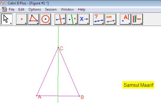 Contoh: Setelah siswa mempelajari segitiga sama kaki siswa dihadapkan pada masalah sebagai berikut: Diketahui segitiga sama kaki ABC diman AC = BC. Titik P terletak pada sisi AB.