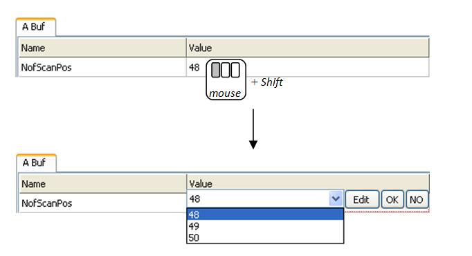 nilai angka atau mengubah nilai logika (true > false atau sebaliknya), seperti yang ditunjukkan dalam Gambar 6, Click tombol kanan mouse untuk menambah nilai angka, seperti yang ditunjukkan dalam