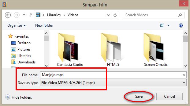 Pilih menu File kemudian klik Simpan film.