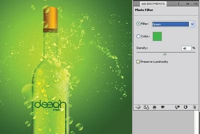 Pada Jendela Photo Filter, atur nilai pada Filter menjadi Green dan atur nilai Density menjadi 48 %.