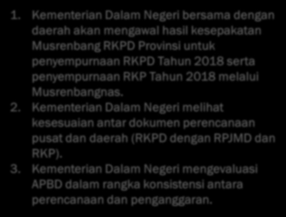 RKPD Provinsi untuk penyempurnaan RKPD Tahun 2018 serta penyempurnaan RKP Tahun 2018