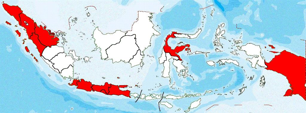 Gambar Kejadian Bencana Menurut Provinsi di Indonesia Maret 2009 April 2009 Dari gambar di atas tampak bahwa ada beberapa provinsi yang sejak Maret 2009 masih mengalami kejadian bencana yaitu :