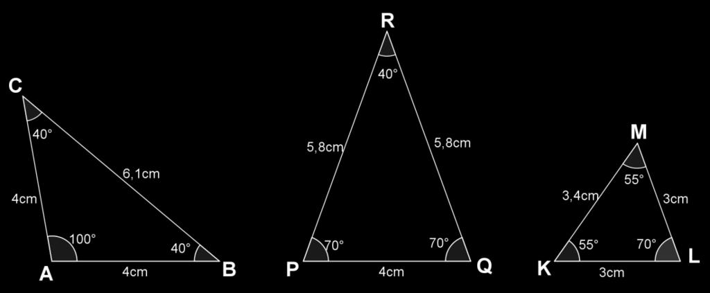 Kegiatan 2. Mengenali Segitiga Sama Kaki Amati ketiga segitiga sama kaki berikut ini. Fakta apa yang dapat kalian kemukakan mengenai panjang sisi ketiga segitiga sama kaki tersebut?