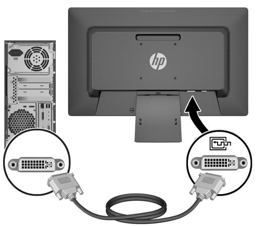 6 Bab 2 Memasang Monitor Untuk operasi digital DVI, gunakan kabel sinyal DVI-D yang disediakan.