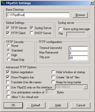 Berikutnya adalah konfigurasi TFTP server, yaitu server yang bertindak untuk mengirim file thinstation.nbi tersebut.