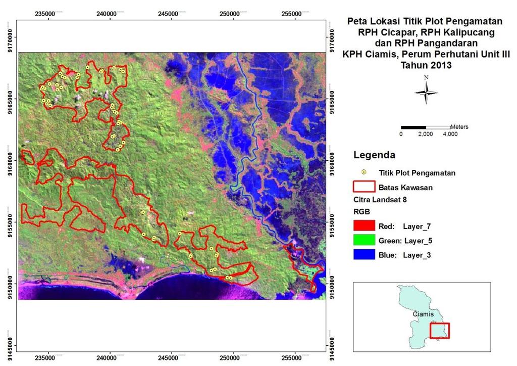 4 menggunakan ekstensi IHMB-Jaya pada Arc View 3.2. Sebelumnya, dilakukan identifikasi awal tutupan lahan agar dapat memberikan gambaran awal tutupan lahan yang ada di lokasi penelitian.