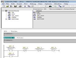 6 (a) Gambar 4. Tampilan software PLC Siemens pada PC Setelah itu, maka pada PC ditampilkan simulation on/off seperti ditunjukkan pada Gambar 5.