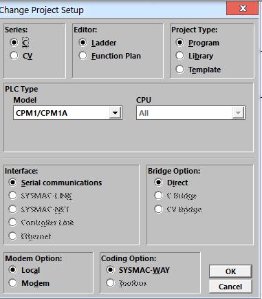 Gambar 3.10 Setting Type PLC Langkah 9. Men-download Atau Memasukan Program PLC Pada Syswin 3.