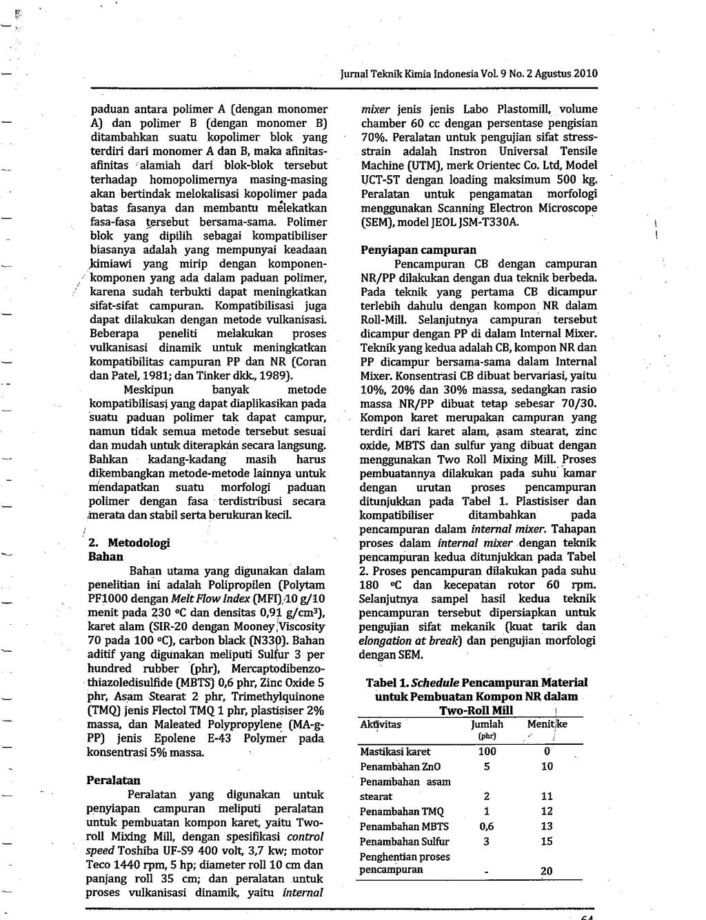 [urnal Teknik Kimia Indonesia Vol.9 No.