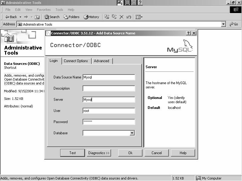 Gambar 4. 10 : Connector/ODBC pada My SQL Gambar 4. 11 : Hasil Tes Koneksi My SQL 4.2.