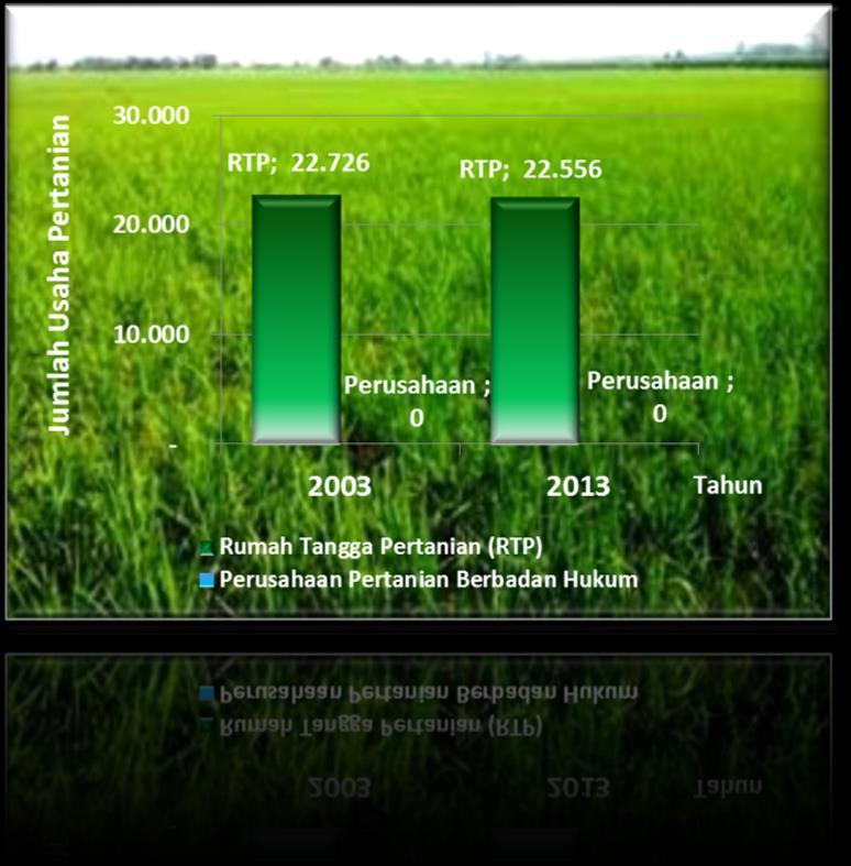 Perbandingan Jumlah Rumah Tangga Usaha Pertanian dan Perusahaan Pertanian Berbadan Hukum di Kabupaten Kepulauan Meranti Tahun 2003 dan 2013 Berdasarkan angka sementara hasil pencacahan lengkap Sensus