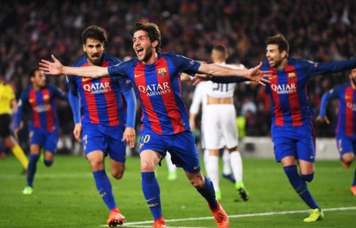 Barca membuka keunggulan dua gol di babak pertama lewat gol Luis Suarez dan gol penalti Lionel Messi.