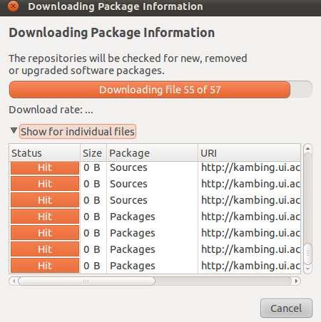 Setelah proses download daftar repository siap digunakan untuk instalasi.