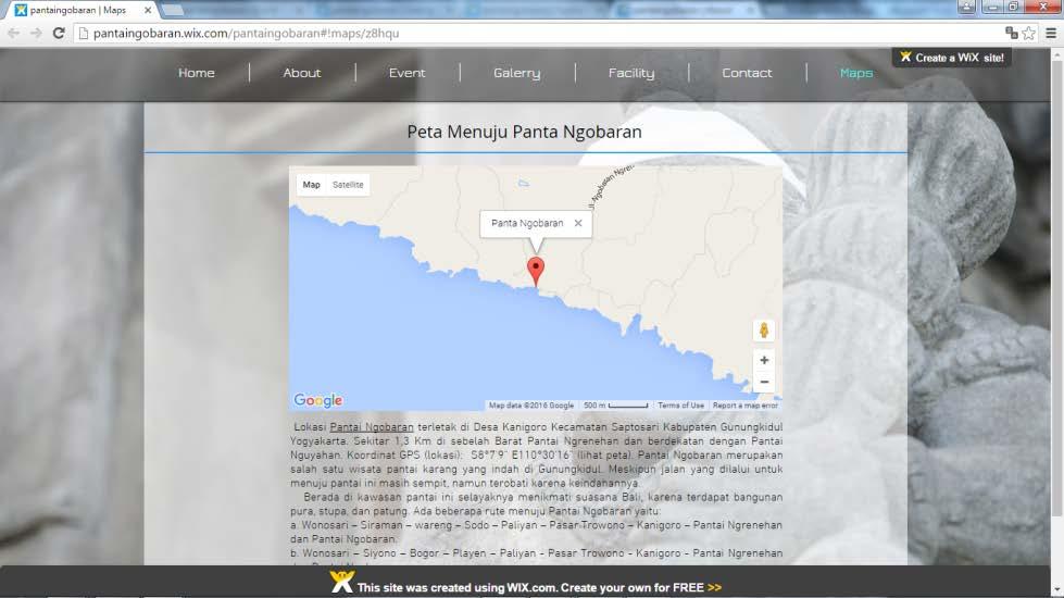 99 g. Halaman Maps : 980 px x 1331 px : Foto Arca di Pantai Ngobaran, Google Maps, dan rute menuju