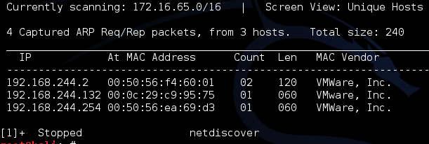 Jadi penulis memasukkan perintah nmap T4 ss 192.168.244.132 -p-. Perintah nmap T4 ss 192.168.244.132 -p- adalah untuk mengecek vulnerable yang terdapat di dalam web server.