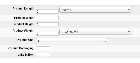 Tab Product Status Di tab ini Anda bias memasukan detail berat dan ukuran dari barang. 1.