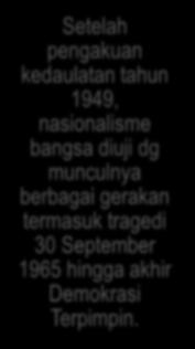 berbagai gerakan termasuk tragedi 30 September 1965 hingga akhir