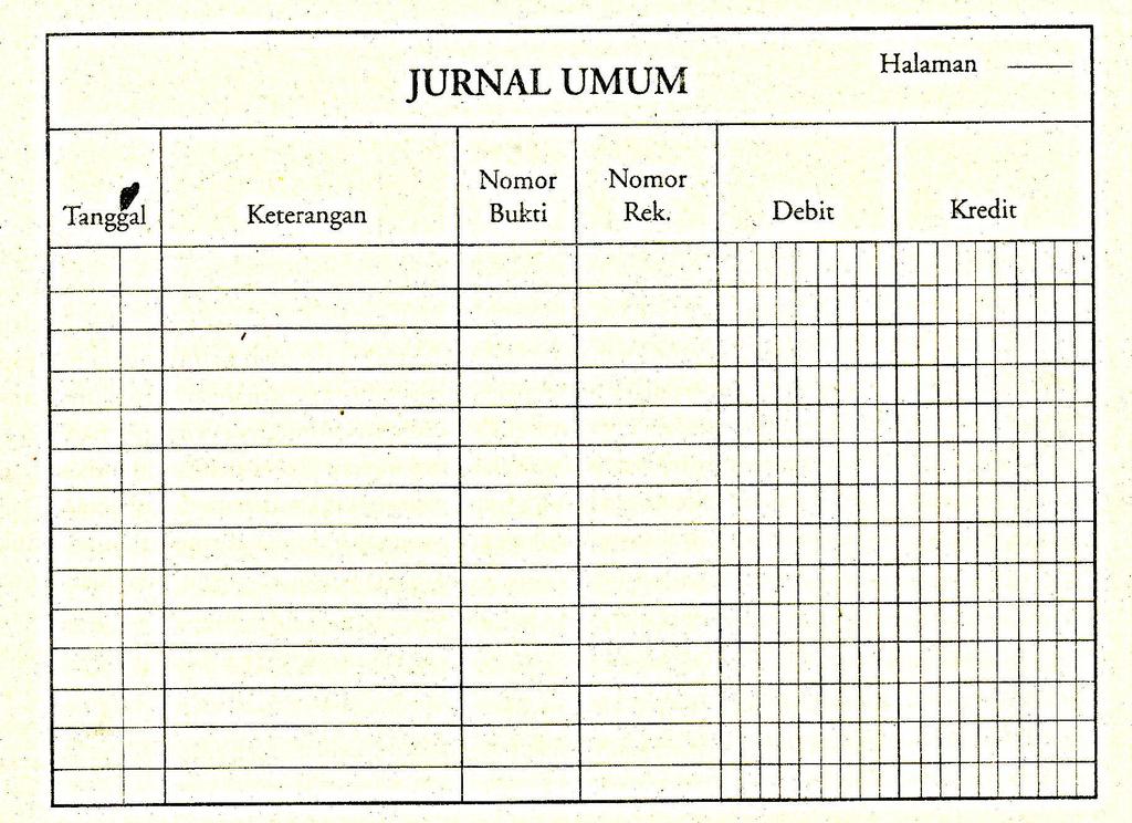 Jurnal umum Dalam sistem akuntansi biaya, jurnal umum digunakan untuk mencatat transaksi pembayaran