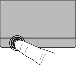 CATATAN: Jika Anda menggunakan Panel Sentuh untuk memindahkan pointer, angkat jari Anda dari Panel Sentuh sebelum memindahkannya ke zona gulir.