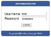 Hanya mengisi password dan mengosongkan username, lalu tombol Login 4.