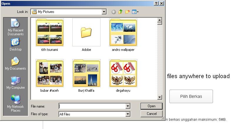 d. Klik tombol Pilih Berkas untuk memilih gambar di komputer yang ingin di upload, setelah gambar diupload akan ditampilkan