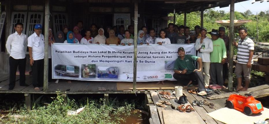 Capaian Tahun Pertama Sosialisasi proyek dihadiri 100 orang dari desa Tanjung Putri, Mendawai RT 23, Tanjung