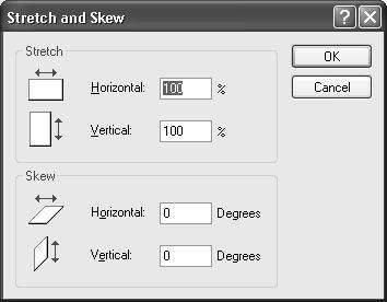 Stretch / Skew Submenu Stretch / Skew digunakan untuk memiringkan gambar yang