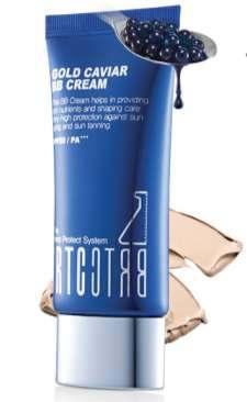 BRTC BB Cream Line Gold Caviar BB Cream 35g BB cream yang membantu merawat kulit kering dan yang mengalami penuaan, Mengatasi kerutan dan melindungi kulit dari paparan sinar UV dengan pemutih SPF 50