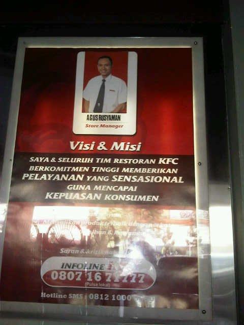 Visi dan Misi Perusahaan: Visi: Menjadi restoran terbaik dan paling digemari di Indonesia dengan menjadi pemimpin pasar dalam industri makanan cepat saji.