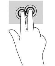 Klik dua jari Klik dua jari berfungsi untuk membuka pilihan menu suatu objek pada layar. CATATAN: Klik dua jari memiliki fungsi yang sama seperti klik kanan pada mouse.