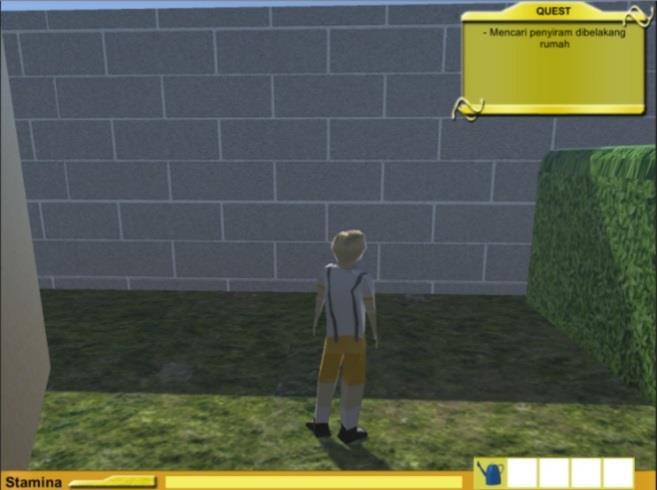 gambar pada saat pemain mengambil item Penyiram tanaman.