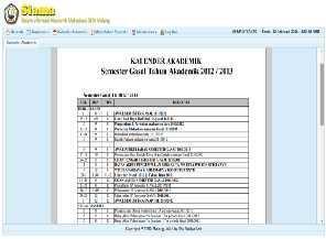 tersebut. Form kalender akademik list kalender akademik yang ada di STIKI Malang.