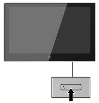 2. Tekan tombol daya pada bagian depan monitor untuk menyalakannya.