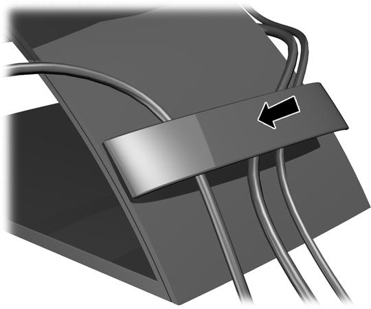 6. Kencangkan kabel pada tempatnya dengan klip pengaturan kabel.
