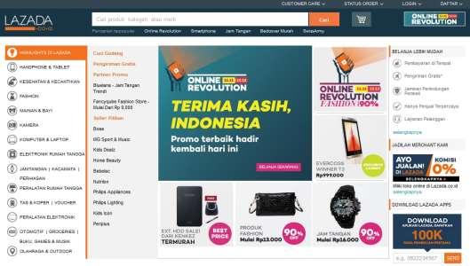 Gambar 1.2 Halaman Utama Website Lazada Sumber: Lazada Indonesia, 2015 Dengan jargonnya Effortless Shopping, Lazada berkomitmen untuk memberikan kemudahan dalam berbelanja bagi konsumennya.