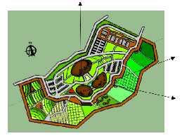 5 ha Area Parkir = 656,4 m2 Area Perkebunan = 10.000 m2 / 1 ha Rg. Luar (Open Space) Area Greenhouse = 10.