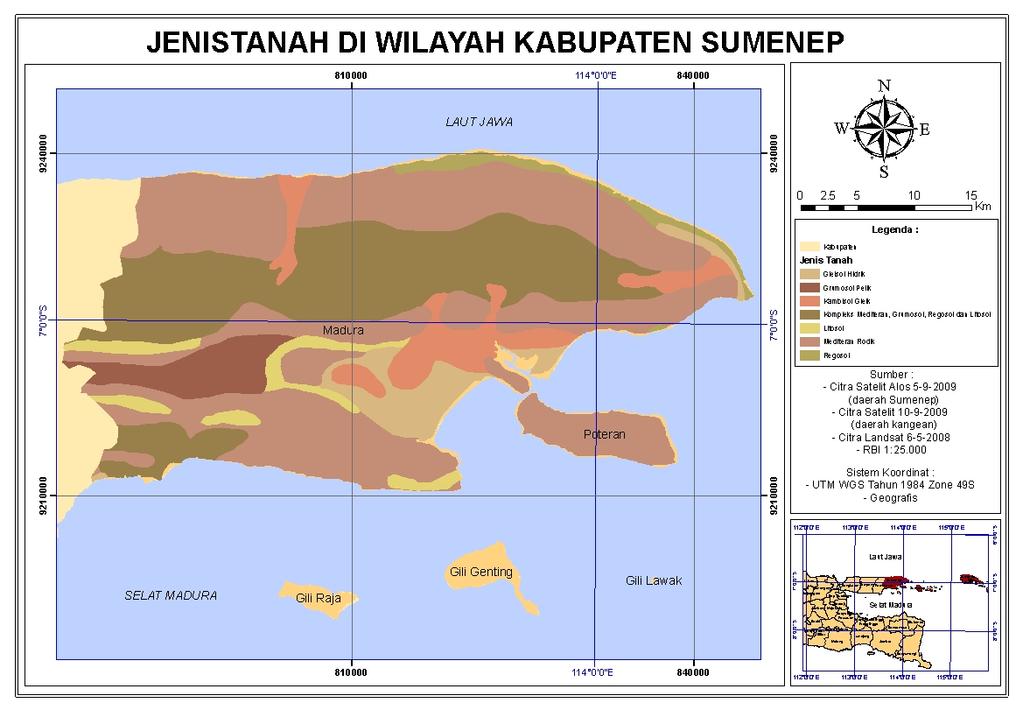 Tabel 5. Luas Jenis Tanah di Kabupaten Sumenep. No Jenis Tanah Luas (m2) Luas (Ha) 1 Aluvial Hidromorf 64,893,551.7 6,489.4 2 Aluvial Kelabu Kekuningan 88,083,172.6 8,808.
