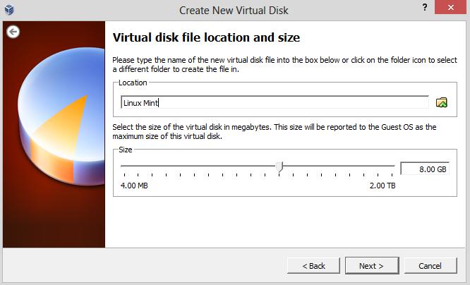 7. Atur virtual disk saya