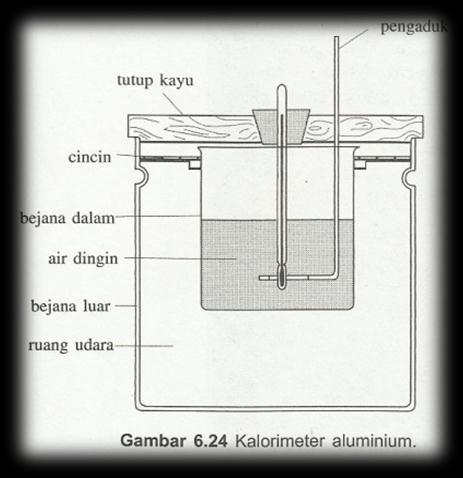 1. Kalorimeter aluminium, 2. Kalorimeter elektrik, 3. Kalorimeter bom.