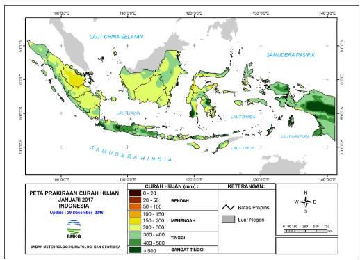 Wilayah Indonesia didominasi wilayah subsiden yang berdampak berkurangnya curah hujan khususnya selama Dasarian II uari 207.
