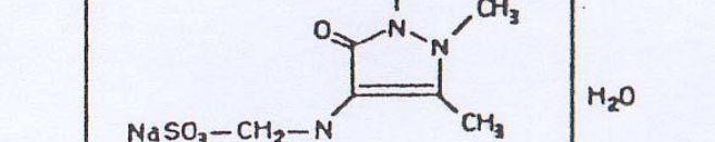 Memiliki nama kimia Natrium 2,3-dimetil-1-fenil-5- pirazolon-4-metil amino metana sulfonat. Berupa serbuk hablur, putih atau putih kekuningan.