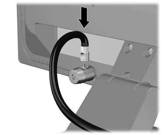 Gambar B-4 Memasang Pengunci Kabel pada Monitor 3.