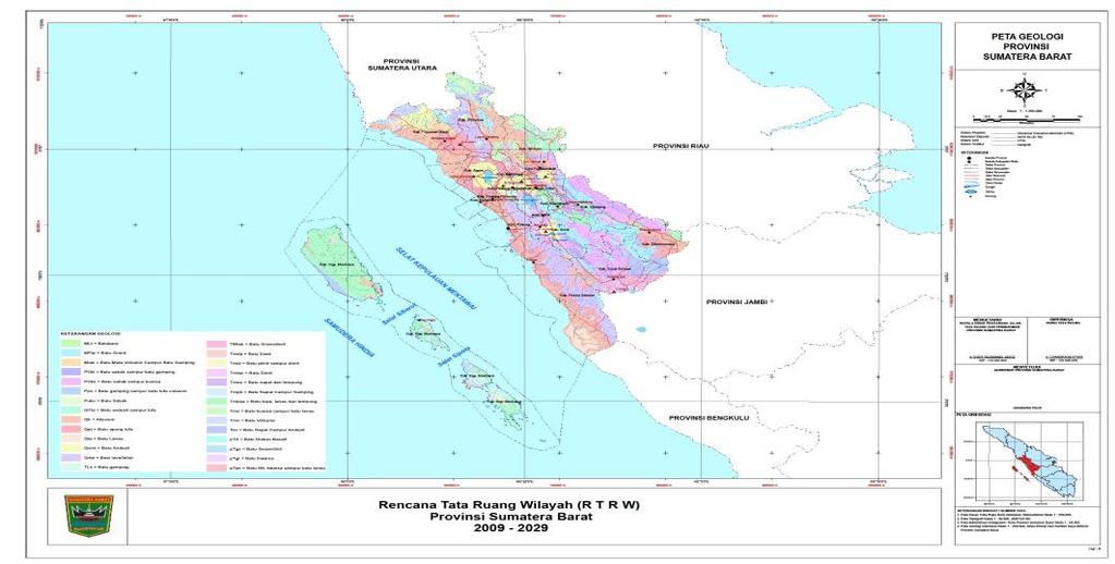 semangka yang membujur dari Solok Selatan sampai Pasaman. Kondisi ini menjadikan Provinsi Sumatera Barat memiliki kerawanan bencana gempa bumi yang tinggi. Gambar 2.