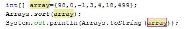 a. Menggunakan Arrays.sort untuk Tipe Data Primitif Berikut ini adalah contoh penggunaan Arrays.sort untuk mengurutkan elemen-elemen yang terdapat pada array of int. b. Menggunakan Arrays.sort untuk Object (Kerjakan bagian implementasi dalam Java ini dan kumpulkan di e-learning M0403xxyyy.