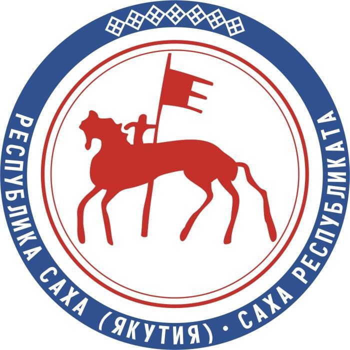 72 3.14 Lambang Republik Sakha (Yakutia) a. Bentuk lambang: lingkaran b. Penunggang kuda kuno dengan membawa bendera berwarna merah c. Lingkaran berwarna merah d.