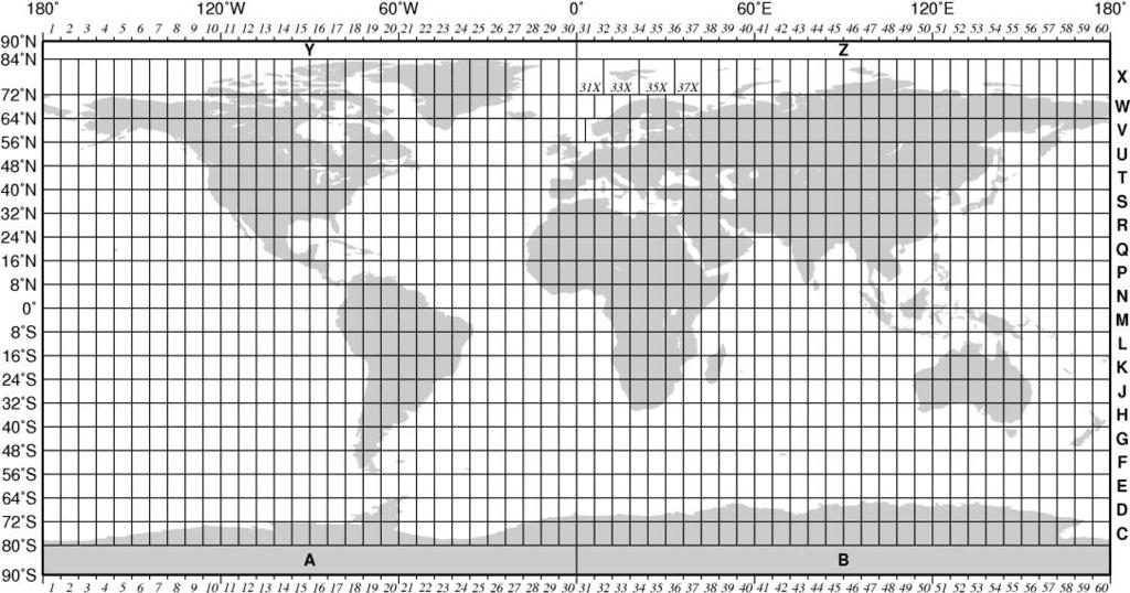 20 2.3.2 Universal Tranverse Mercator (UTM) Pada sistem proyeksi UTM permukaan bumi dibagi menjadi 60 bagian yang disebut zona UTM.