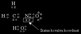 secara bersama. 6 C 2 ) 4 1 H 1 2. Berikut adalah rumus elektron nitrometana yang disederhanakan. Huruf yang menunjukkan pasangan elektron yang membentuk ikatan kovalen koordinat ialah.