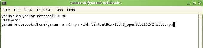 Gambar Terminal di opensuse 3. Masih dalam root masukan perintah /etc/init.